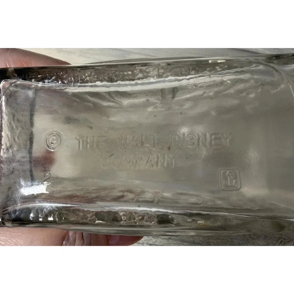 Vintage Anchor Hocking Disney Mickey & Minney Mouse Clear Glass Coin Piggy Bank